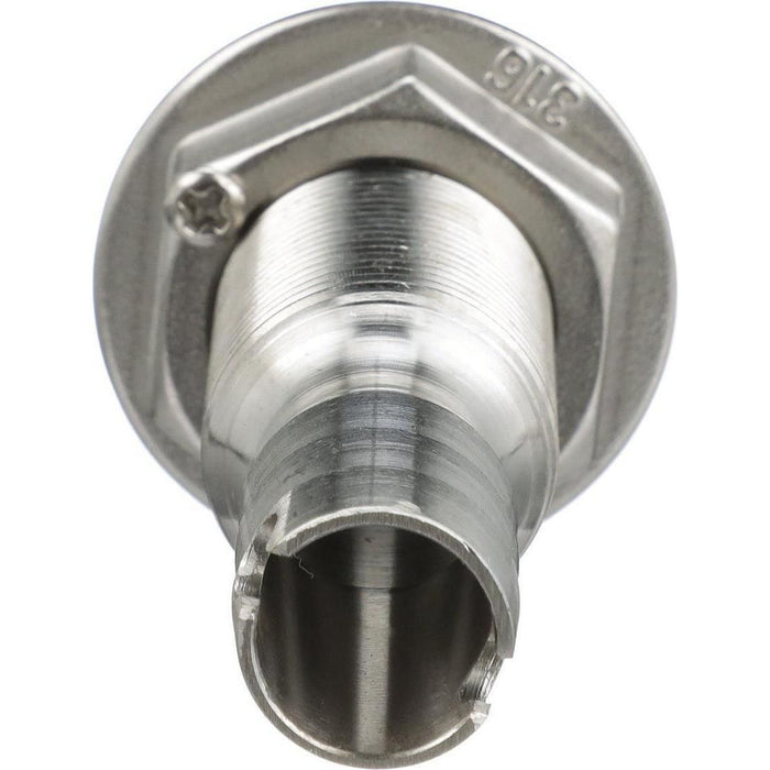 Seachoice 50-18591 Thru Hull Fitting, Mega-Flow Dripless, 316 Stainless Steel, Fits 5/8" Hose, 1-1/2" Max Hull