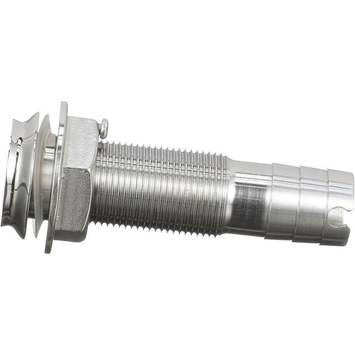 Seachoice 50-18601 Thru Hull Fitting, Mega-Flow Dripless, 316 Stainless Steel, Fits 3/4" Hose, 1-1/2" Max Hull