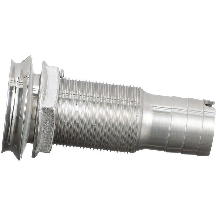 Seachoice 50-18611 Thru Hull Fitting, Mega-Flow Dripless, 316 Stainless Steel, Fits 1" Hose, 1-1/2" Max Hull