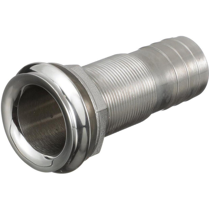 Seachoice 50-18621 Mega-Flow Dripless Thru Hull Fitting, 316 SS, Fits 1-1/8" Hose, 1-1/2" Max Hull