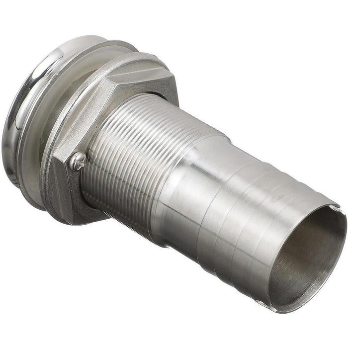 Seachoice 50-18631 Mega-Flow Dripless Thru Hull Fitting, 316 SS, Fits 1-1/2" Hose, 1-1/2" Max Hull