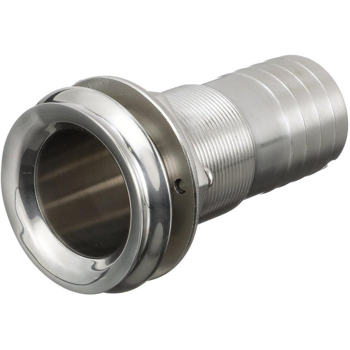 Seachoice 50-18631 Mega-Flow Dripless Thru Hull Fitting, 316 SS, Fits 1-1/2" Hose, 1-1/2" Max Hull