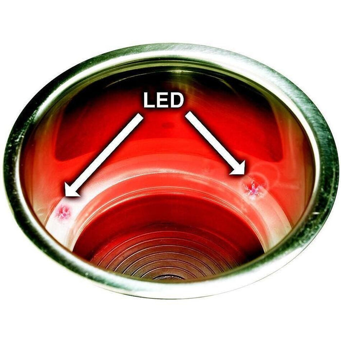 Seachoice 79391 Stainless Steel Recessed Drink Holder With Red LED Light
