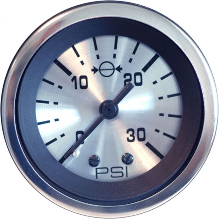 Sierra 63481P Sterling Series 2" 30 PSI Water Pressure Gauge, Stainless Steel, Includes Fittings & 20' Tubing, "WP" Sender Code