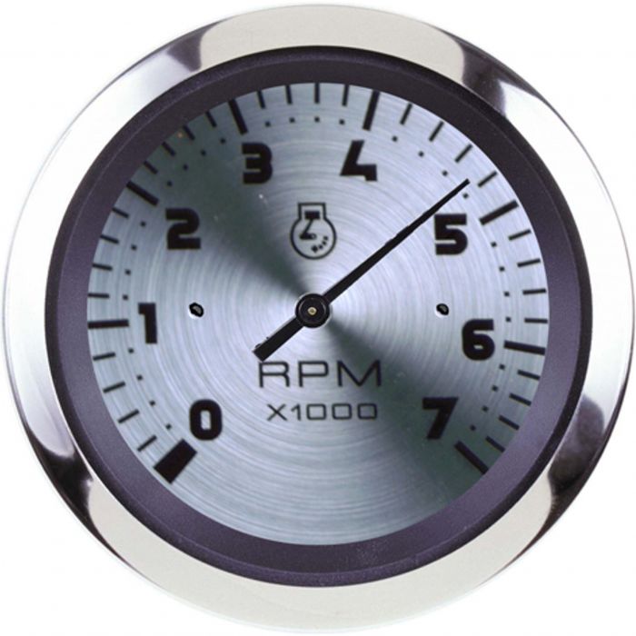 Sierra 63473P Sterling Series 3" Electric Outboard Tachometer, Stainless Steel, 0-7,000 RPM Dial Range, Outboard Alternator/Coil Sender