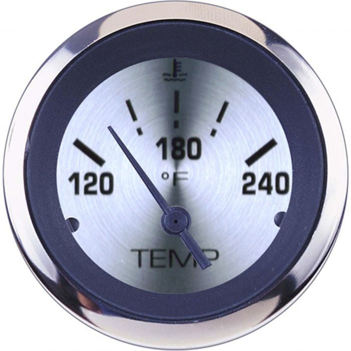 Sierra 63480P Sterling Series 2" Water Temperature Gauge, Stainless Steel Electric, 120-240 F Dial Range, Requires "D" Sender