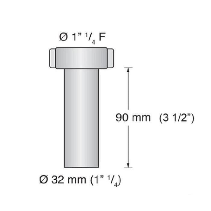 Scandvik 10303P PVC Tail Pipe, 1-1/4" x 4-1/4"
