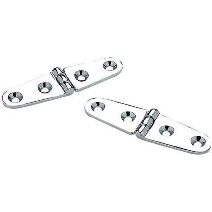 Seachoice 33821 Chrome Plated Brass Strap Hinges (1 Pair Per Pack)