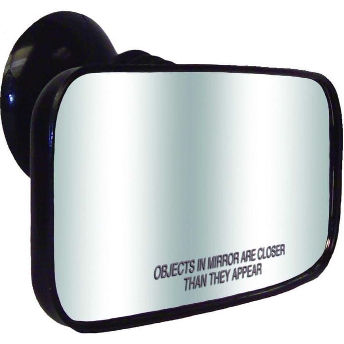 CIPA Mirrors 11050 Fully Adjustable 4" x 8" Convex Suction Cup Mirror Black