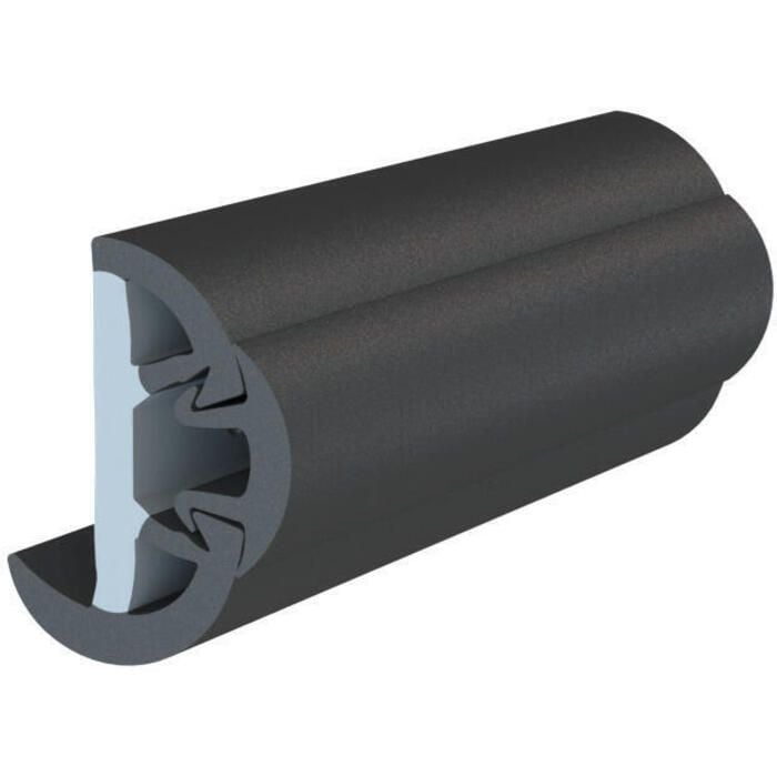 Taco Metals V11-9993BBK80-2 SuproFlex Rub Rail Kit, 2" x 1-1/4" Medium, Black, with Vinyl Overlay Insert
