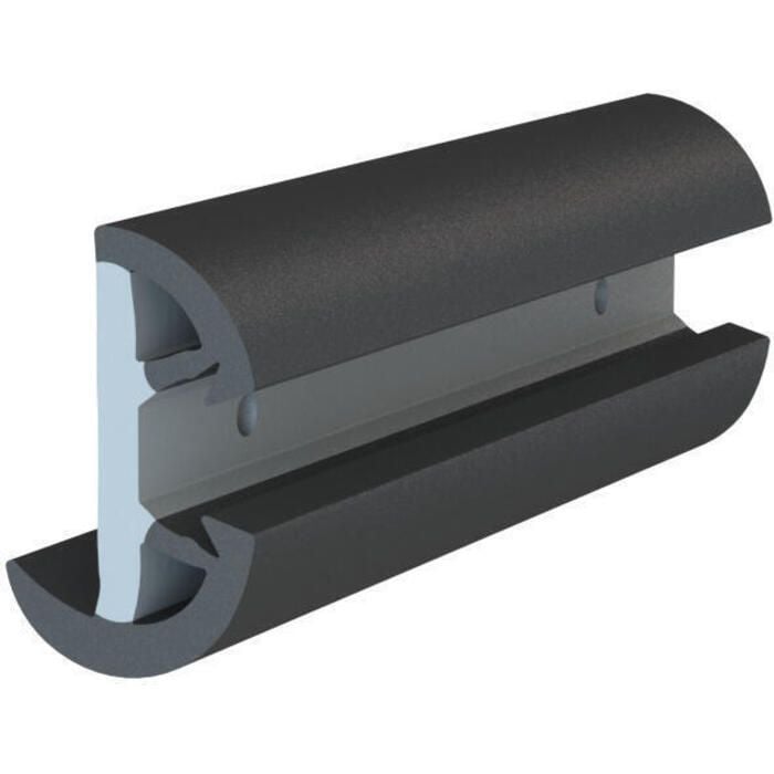 Taco Metals V11-9993BBK80-2 SuproFlex Rub Rail Kit, 2" x 1-1/4" Medium, Black, with Vinyl Overlay Insert
