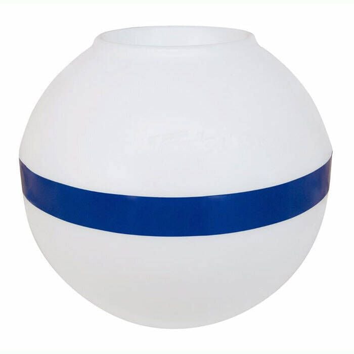 Taylor Made Products 46818 Taylor Sur-Moor Shackle Buoy White w/ Blue Reflective, Striping