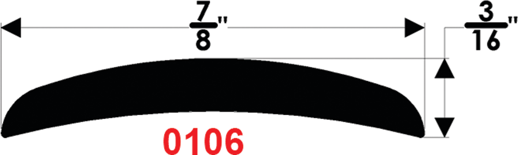 Taco Metals A51-0106TAL12D Taco Alum Rub Rail 1" x12' Cb