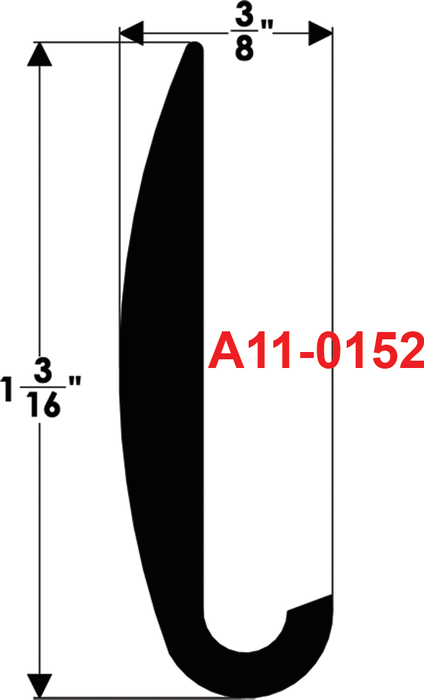 Taco Metals A11-0152TAL12D-A Taco Aluminum Rub Rail Overlap 1" x12'