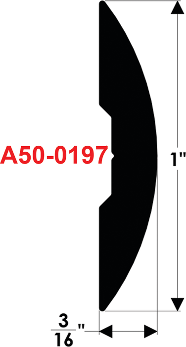 Taco Metals A11-0151TAL12D Taco Aluminum Overlap Rub Rail, 3/4" x 12'