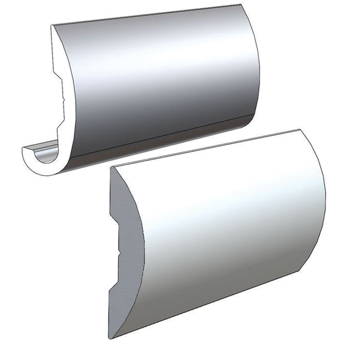 Taco Metals A11-0152TAL12D-A Taco Aluminum Rub Rail Overlap 1" x12'
