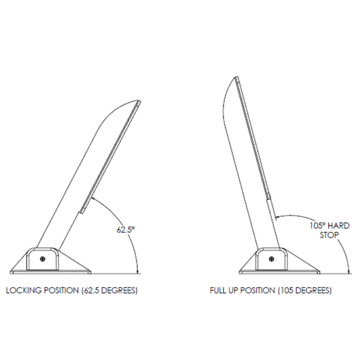 Taco Metals H25-0048 TACO Command Ratchet Hinge 18-1/2" 316 SS Polished w/Hard, Stop