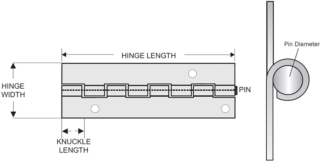 Taco Metals H14-0116A72 1-1/16X6 SS Piano Hinge Anneal