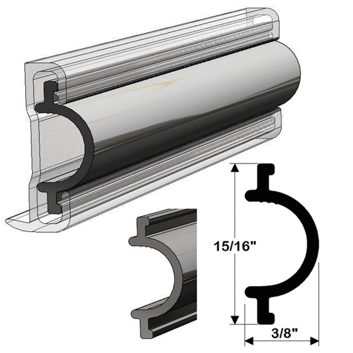 Taco Metals V12-0338BKA70-1 Taco Flexible Vinyl Insert, 70' Black