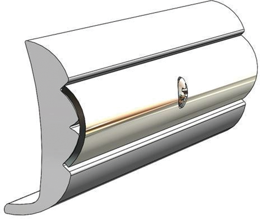 Taco Metals V21-9866WHC20D Rigid Rubrail 20' White
