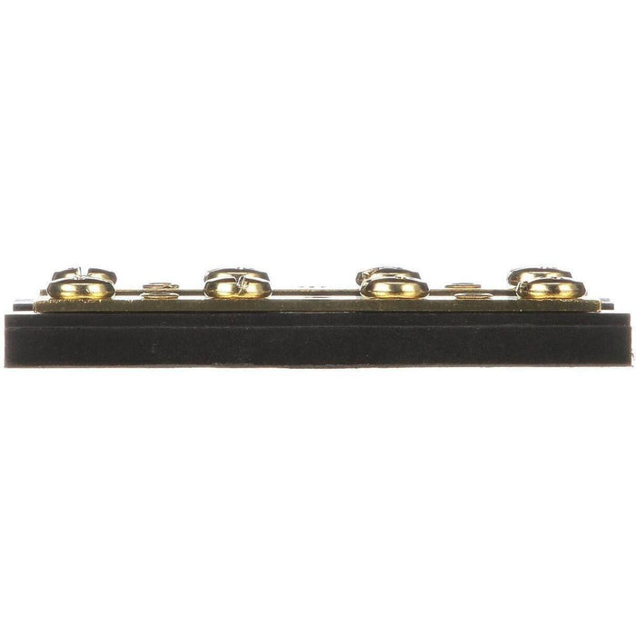 Seachoice 13501 Terminal Block, 4-Gang, Plastic Base with Brass Hardware