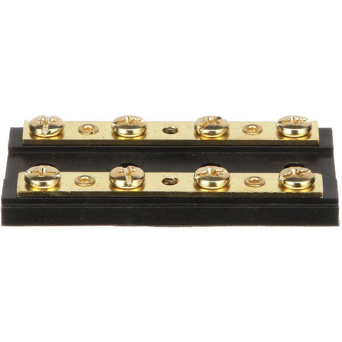 Seachoice 13501 Terminal Block, 4-Gang, Plastic Base with Brass Hardware