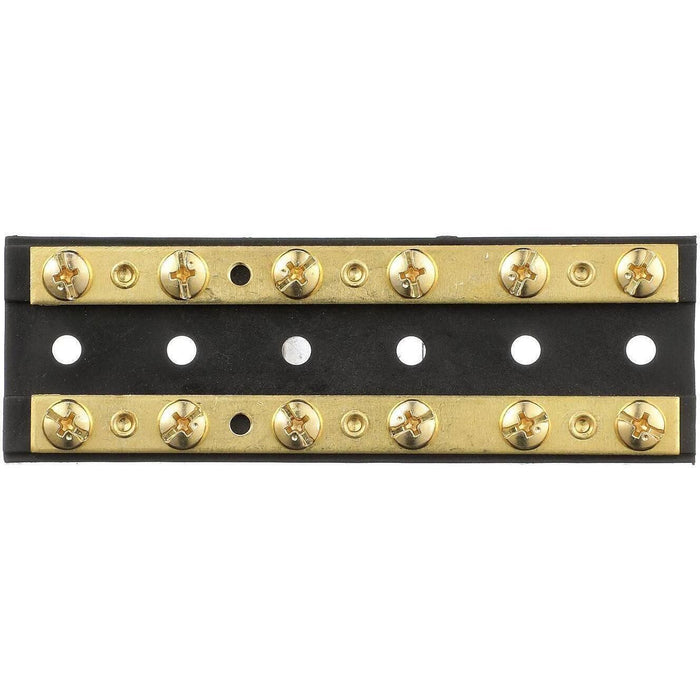 Seachoice 13531 Terminal Block, 6-Gang, Brass Clips and Contacts