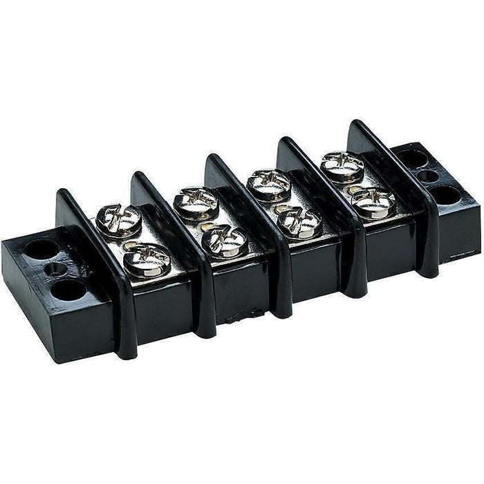 Seachoice 13561 Terminal Block, 4-Gang, Brass Clips and Contacts