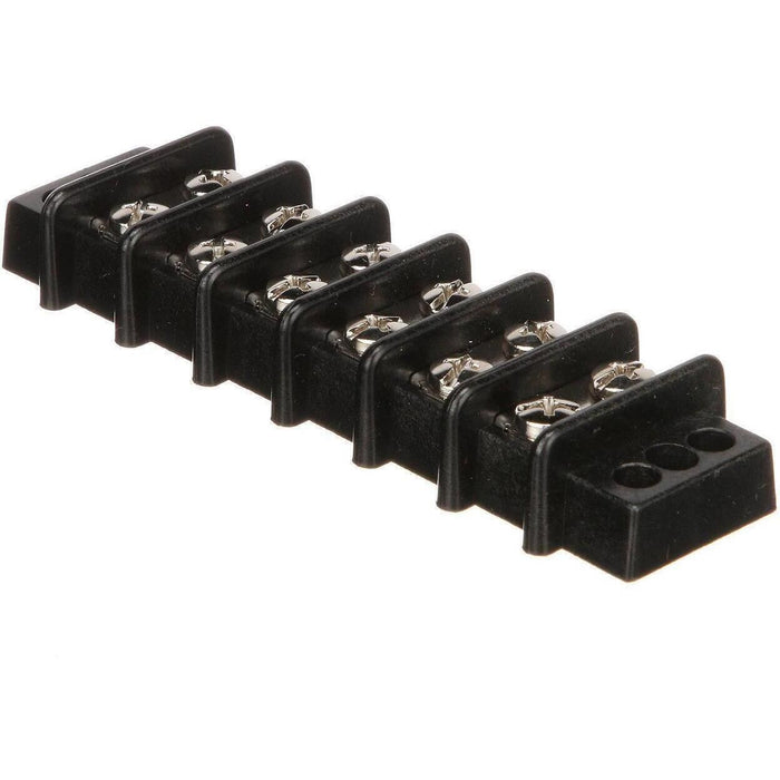 Seachoice 13571 Terminal Block, 6-Gang, Nickel Plated Brass Terminals