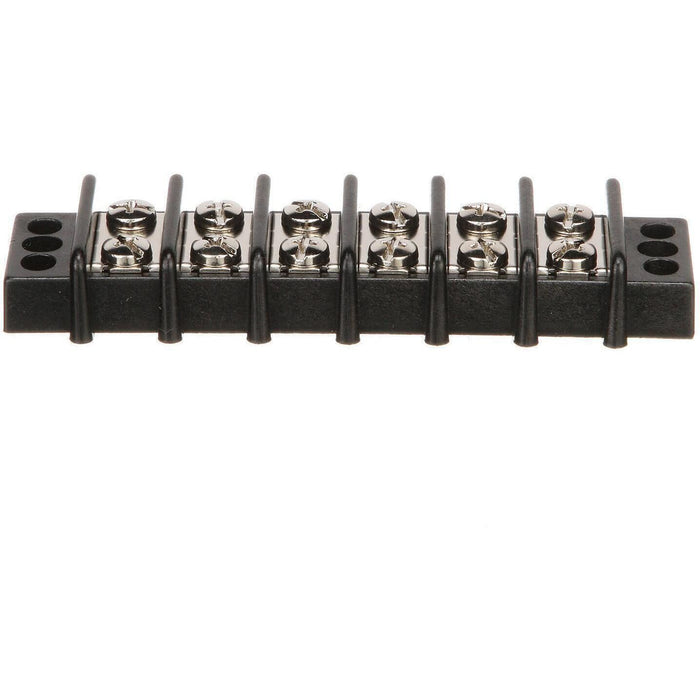 Seachoice 13571 Terminal Block, 6-Gang, Nickel Plated Brass Terminals
