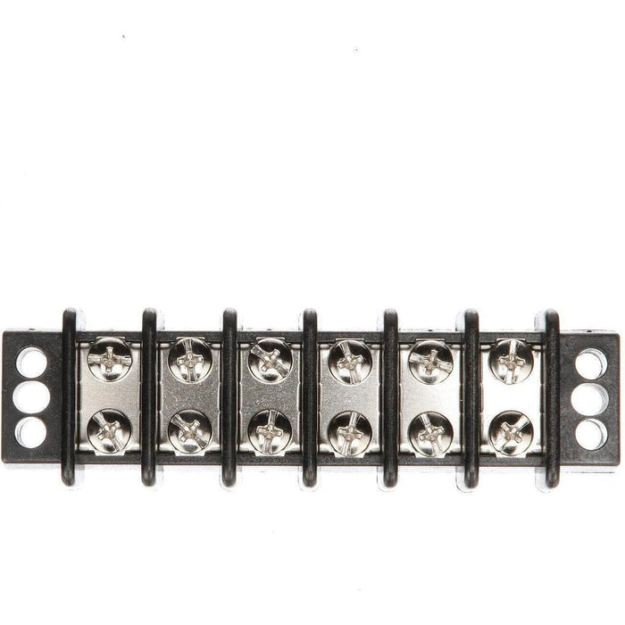 Seachoice 13571 Terminal Block, 6-Gang, Nickel Plated Brass Terminals