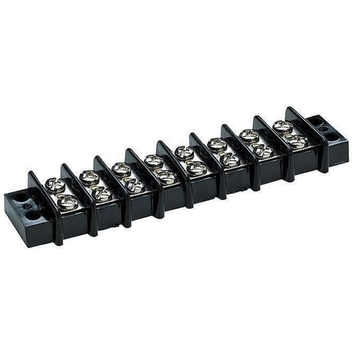 Seachoice 13581 Terminal Block, 8-Gang, Brass Clips and Contacts