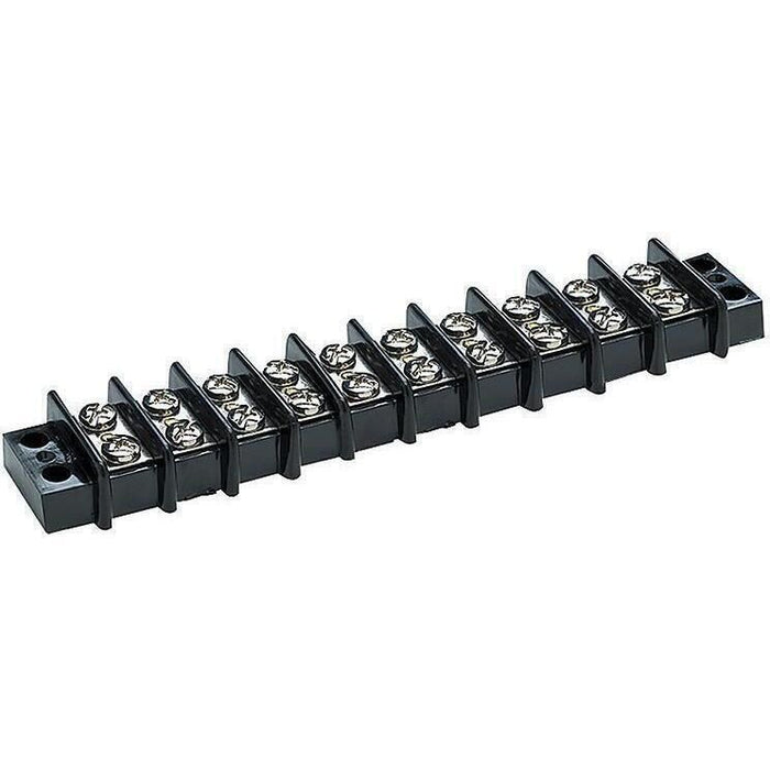 Seachoice 13591 Terminal Block, 10-Gang, Nickel Plated Brass Terminals