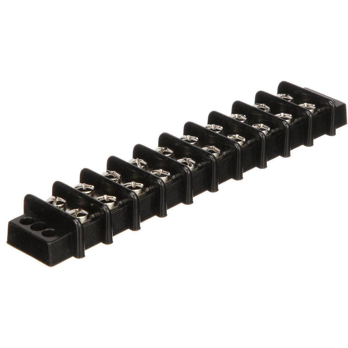 Seachoice 13591 Terminal Block, 10-Gang, Nickel Plated Brass Terminals