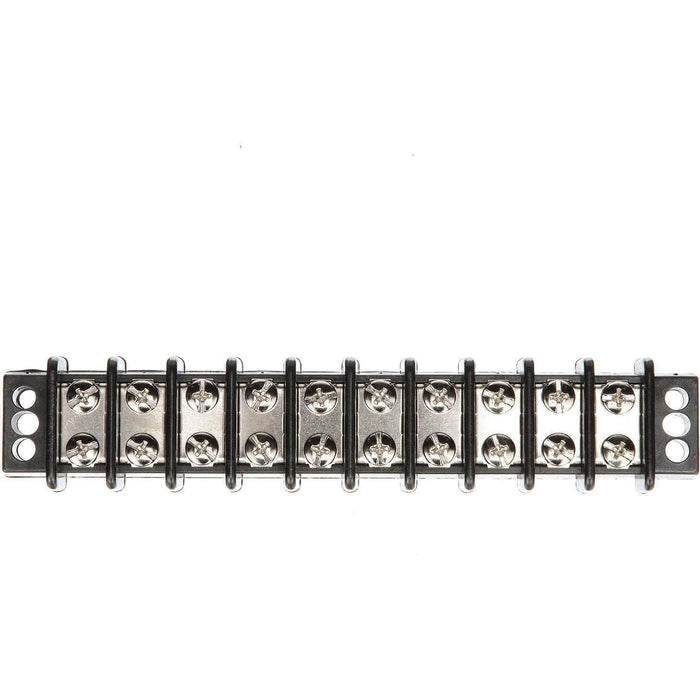 Seachoice 13591 Terminal Block, 10-Gang, Nickel Plated Brass Terminals
