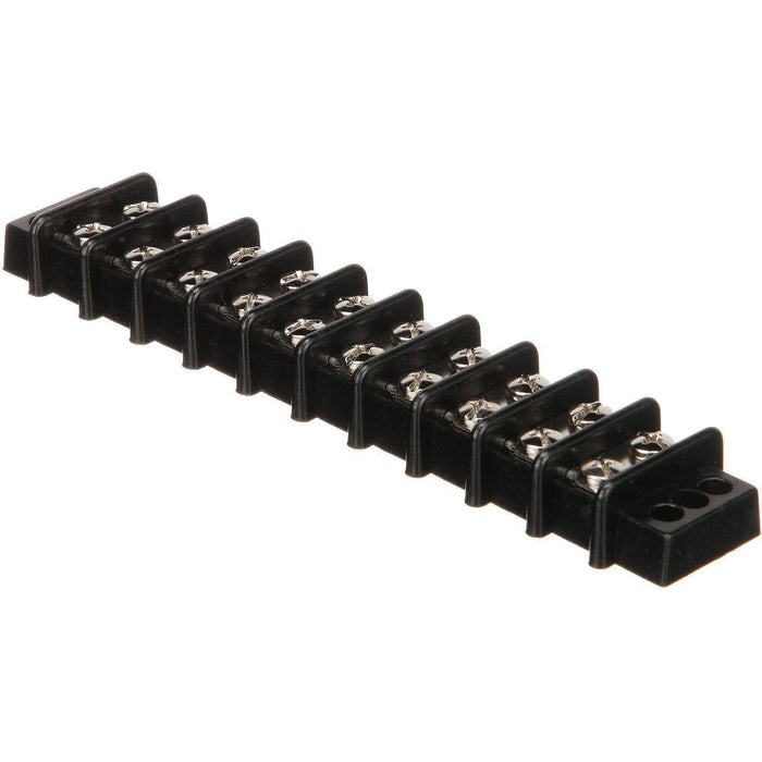 Seachoice 13591 Terminal Block, 10-Gang, Nickel Plated Brass Terminals