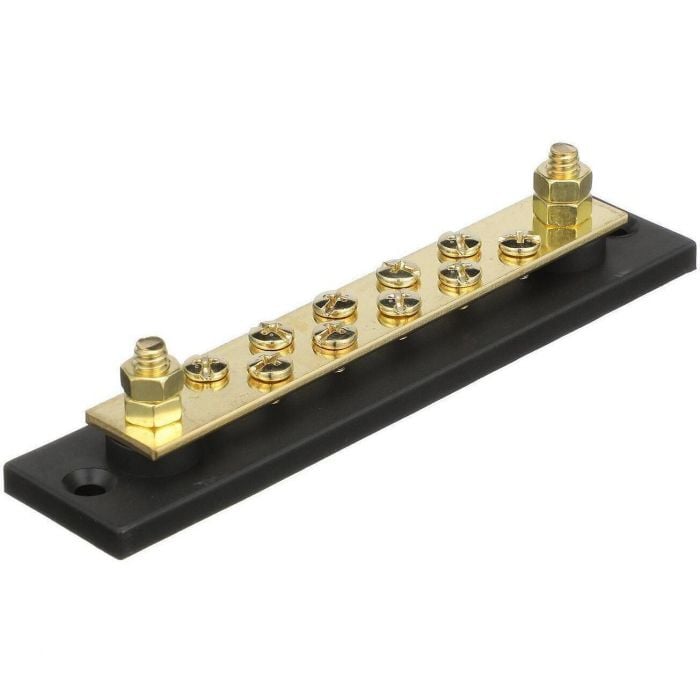 Seachoice 13631 Terminal Block, 10-Gang, Brass Clips and Contacts