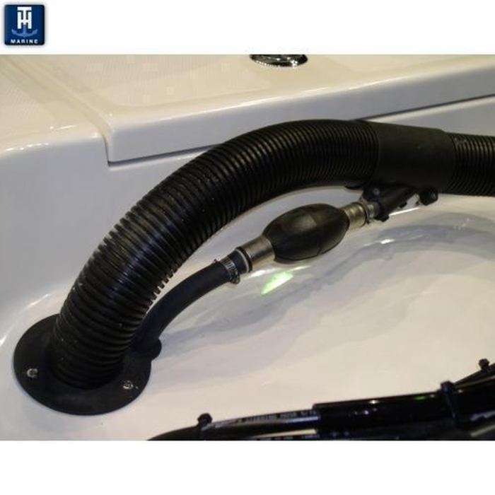 TH Marine RFFHP-1-DP T-H Marine Rigging Flange Hose Union for 2" Hose w/ 3/4", Fuel Hose Port, Black