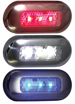 TH Marine LED-51823-DP T-H Marine LED Oblong Courtesy Light w/ SS Bezel