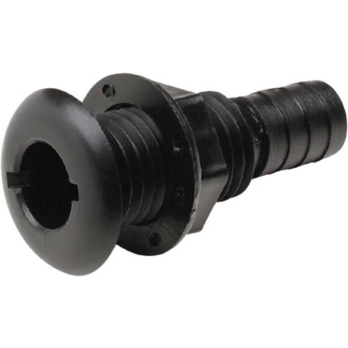 Seachoice 50-18151 3/4" Black Plastic Thru-Hull w/Broad Flange