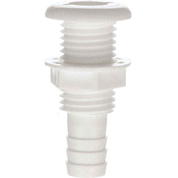 Seachoice 50-18051 Thru-Hull Connector w/ Broad Flange, Fits 3/4 In. ID Hose, 1-1/4 In. Max Hull