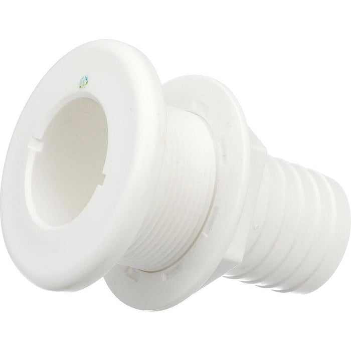 Seachoice 50-18111 Thru-Hull Connector w/ Broad Flange, White Finish, 1.5 In.