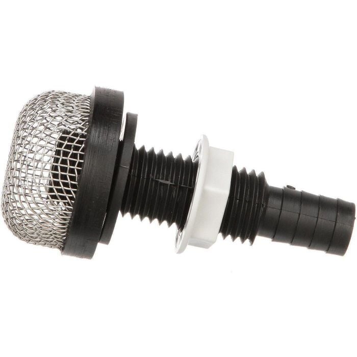 Seachoice 18191 Thru-Hull Strainer Mount With Aerator Screen, Fits 3/4 In. Hose
