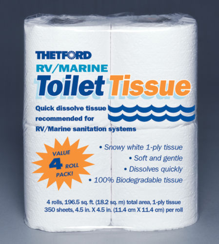 Thetford Marine Toilet Tissue Four Rolls, 350 Sheets/Roll