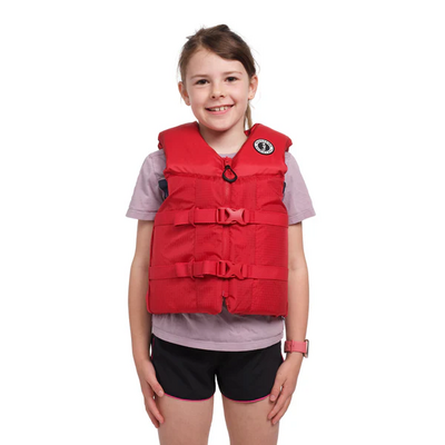 Mustang Survival MV3571-4-0 | – – YOUTH REV FOAM VEST 55-88 lbs - Red