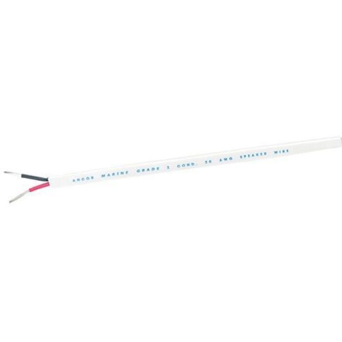 Ancor 189303 Marine Grade Tinned Copper White Flat Signal Cable, 20/2 AWG, 25', Black/Red