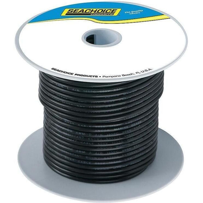 Seachoice 50-63123 Tinned Copper Marine Wire, 16 AWG, Black, 250'