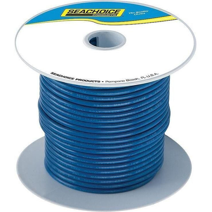 Seachoice 50-63091 Tinned Copper Marine Wire, 12 AWG, Dark Blue, 100'