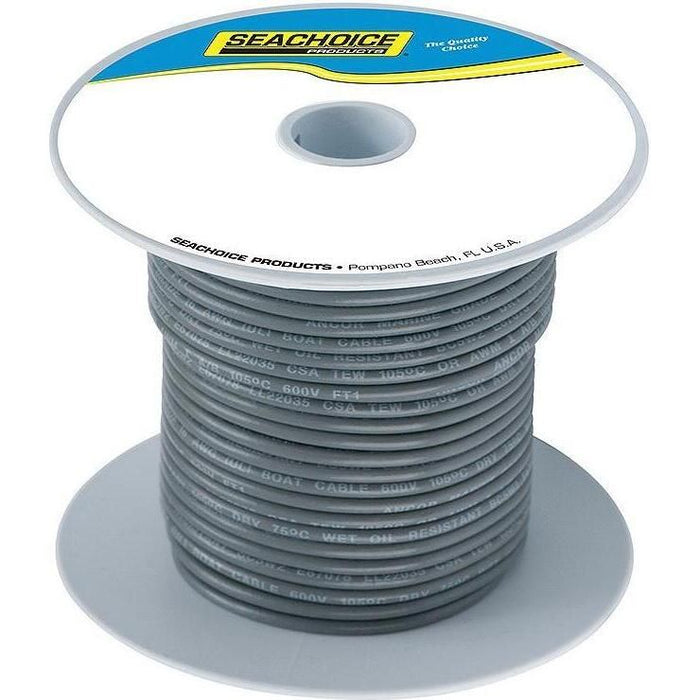 Seachoice 50-63114 Tinned Copper Marine Wire, 14 AWG, Gray, 100'
