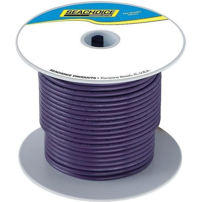 Seachoice 50-63137 Tinned Copper Marine Wire, 16 AWG, Purple, 100'